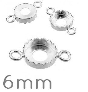 Connecteur Rond Pour Cabochon 6mm en Argent 925 (1)