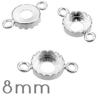 Achat Connecteur Rond Pour Cabochon 8mm en Argent 925 (1)