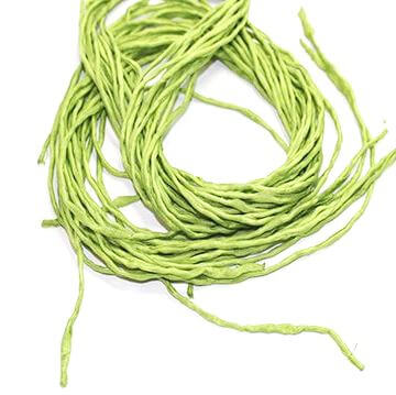 Achat Cordon de Soie Naturelle Teinture Main Vert Anis 2mm (1m)