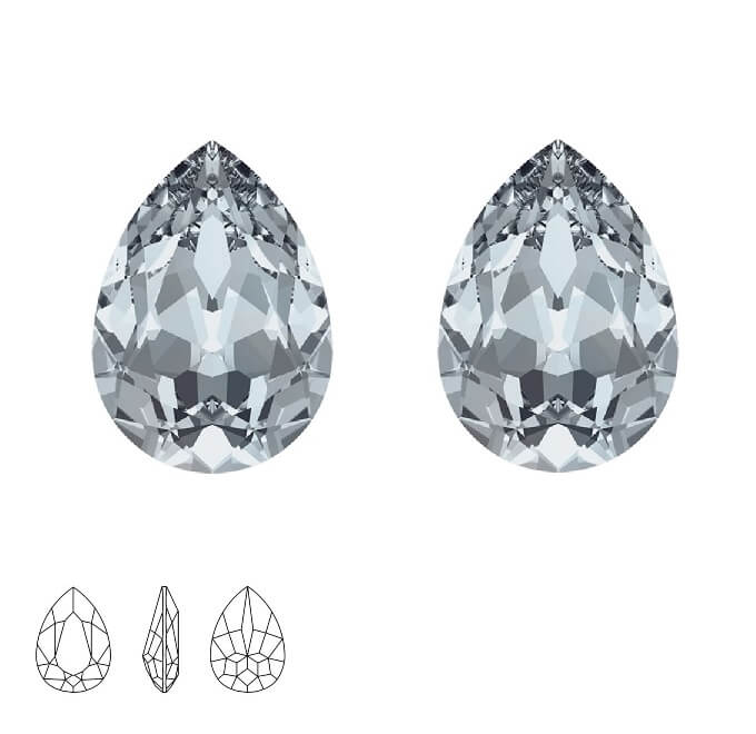 4320 Fancy Stone PEAR - Crystal Blue Shade - 6x4mm (2)