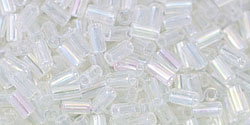 cc161 - perles Toho bugle 3mm transparent rainbow crystal (10g)