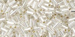 cc21 - perles Toho bugle 3mm silver lined crystal (10g)