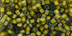 cc246 - perles Toho cube 1.5mm luster black diamond/opaque yellow lined (10g)