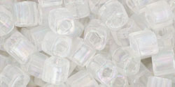 cc161 - perles Toho cube 4mm transparent rainbow crystal (10g)