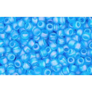 cc163bf - perles de rocaille Toho 11/0 transparent rainbow frosted dark aquamarine (10g)