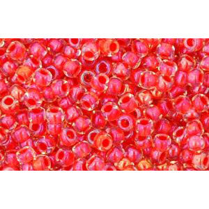 cc190 - perles de rocaille Toho 11/0 luster crystal/tropical sunset lined (10g)