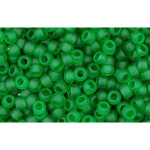 cc7bf - perles de rocaille Toho 11/0 transparent frosted grass green (10g)