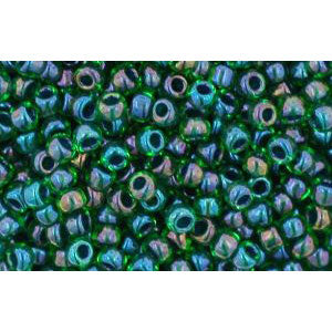 cc249 - perles de rocaille Toho 11/0 inside colour peridot/emerald lined (10g)