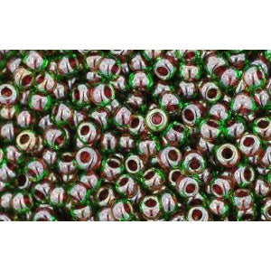 Achat cc250 - perles de rocaille Toho 11/0 peridot/fuchsia lined (10g)