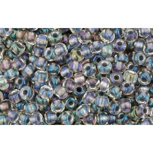 cc266 - perles de rocaille Toho 11/0 gold luster crystal/opaque grey (10g)