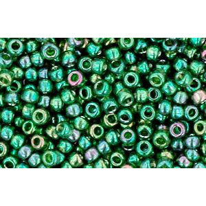 cc322 - perles de rocaille Toho 11/0 gold lustered emerald (10g)