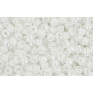 cc401 - perles de rocaille Toho 11/0 opaque rainbow white (10g)