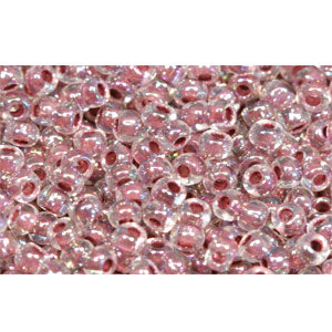 cc771 - perles de rocaille Toho 11/0 rainbow crystal/ strawberry lined (10g)