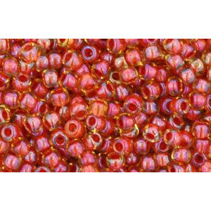 cc951 - perles de rocaille Toho 11/0 jonquil/ brick red lined (10g)