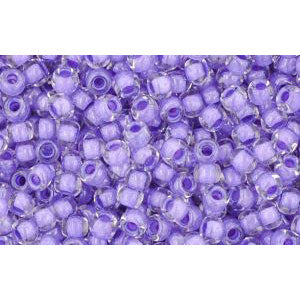 cc966 - perles de rocaille Toho 11/0 crystal/ purple lined (10g)