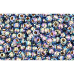 cc997 - perles de rocaille Toho 11/0 gold lined rainbow light sapphire (10g)