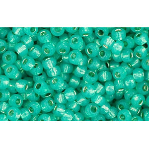 cc2104 - perles de rocaille Toho 11/0 silver lined milky teal (10g)