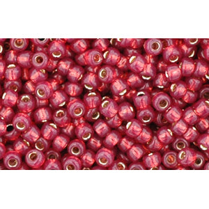 cc2113 - perles de rocaille Toho 11/0 silver lined milky pomegranate (10g)