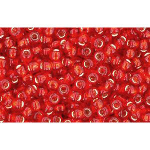 cc25b - perles de rocaille Toho 11/0 silver lined siam ruby (10g)