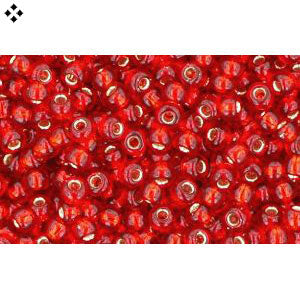 cc25cf - perles de rocaille Toho 11/0 silver lined frosted ruby (10g)