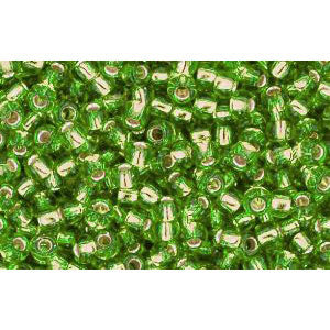 Achat cc27 - perles de rocaille Toho 11/0 silver lined peridot (10g)