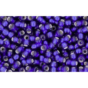 cc28df - perles de rocaille Toho 11/0 silver lined frosted cobalt(10g)