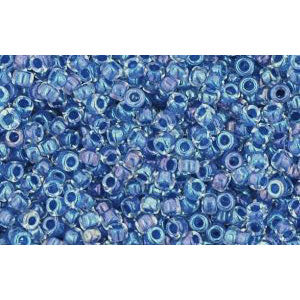 Achat cc189 - perles de rocaille Toho 15/0 luster crystal/caribbean blue lined (5g)