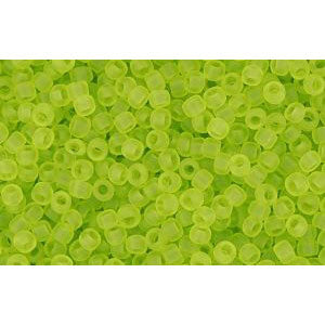 cc4f - perles de rocaille Toho 15/0 transparent frosted lime green (5g)