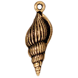 Pendentif coquillage métal Doré vieilli 25mm (1)