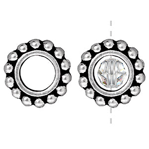 Perle anneau métal Argenté vieilli 11mm (1)