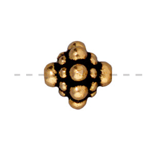 Perle toupie métal doré or fin vieilli 9mm (1)