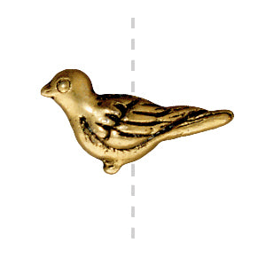 Perle colombe métal doré or fin vieilli 14.5x7mm (1)