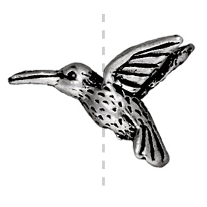Achat Perle colibri métal Argenté vieilli 13x18mm (1)