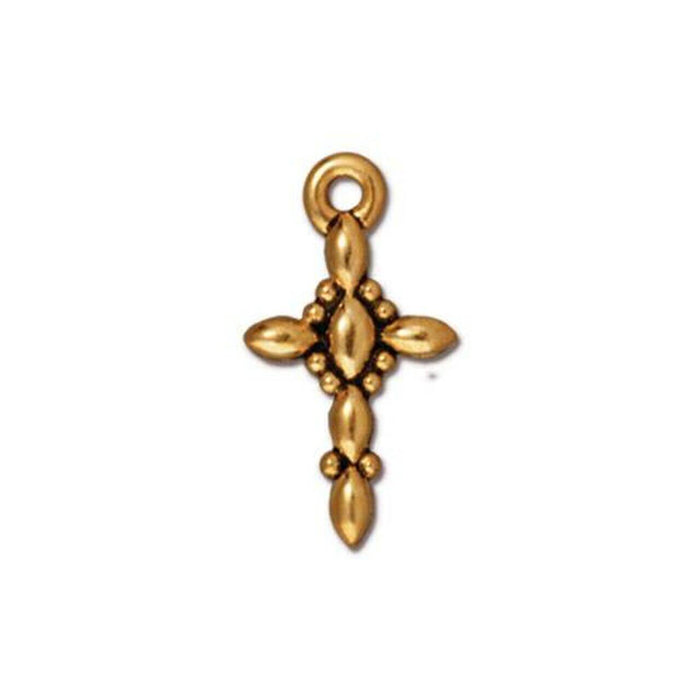 Pendentif Charm Croix Rétro métal doré Qualité Antique 19x10mm (1)