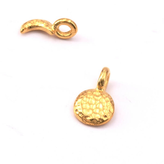 Mini Charms Breloque Pleine Lune Doré Or Fin Qualité 10x7mm (1)