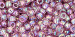 cc166 - perles de rocaille Toho 8/0 transparent rainbow light amethyst (10g)