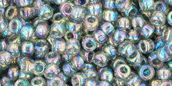 Achat cc176 - perles de rocaille Toho 8/0 transparent rainbow black diamond (10g)