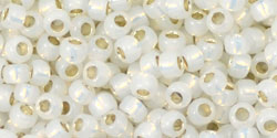 Achat cc2100 - perles de rocaille toho 8/0 silver-lined milky white (10g)