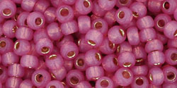 cc2106 - perles de rocaille Toho 8/0 silver lined milky mauve (10g)