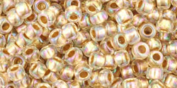 cc994 - perles de rocaille Toho 8/0 gold lined rainbow crystal (10g)