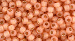cc2112 - perles de rocaille Toho 8/0 silver lined milky grapefruit (10g)