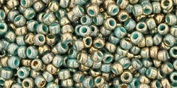 cc1703 - perles de rocaille Toho 11/0 gilded marble turquoise (10g)