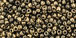 cc1706 - perles de rocaille Toho 11/0 gilded marble black (10g)