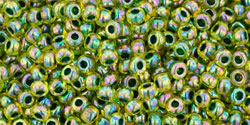 Achat cc1829 - perles de rocaille Toho 11/0 rainbow light jonquil/ green (10g)