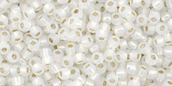 cc2100 - perles de rocaille Toho 11/0 silver-lined milky white (10g)