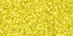 cc32 - perles de rocaille Toho 15/0 silver lined lemon (5g)