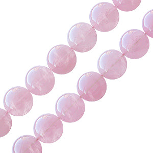Perle ronde en quartz rose sur fil 10mm (1)