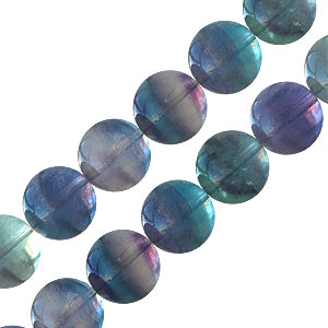 Pierres rondes fluorite arc en ciel 10mm sur fil (1)