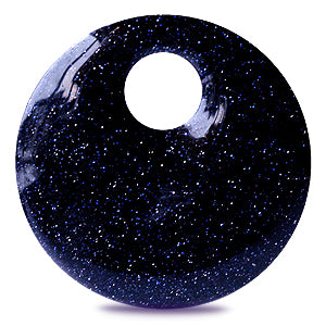 Pendentif rond goldstone bleu 48mm (1)