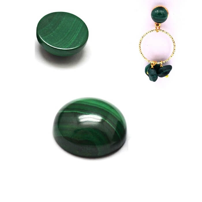 Cabochon Rond Malachite Naturelle 10mm (1)